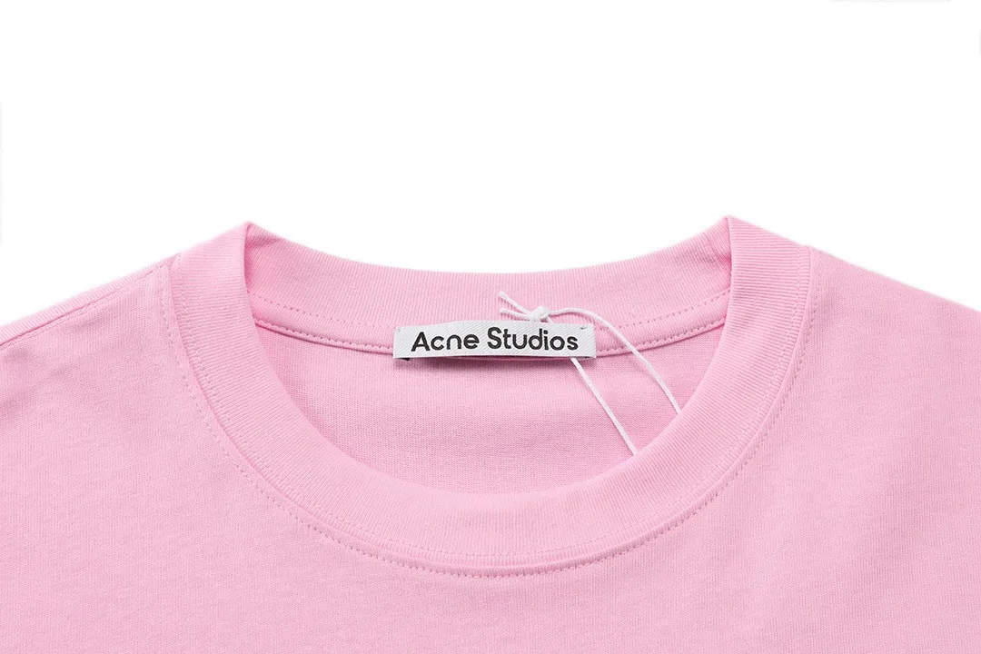 Acne Studios 2026 New Arrival logo Same Style t 100％ 32 ：Pink Size：XS S M L